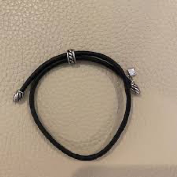 David Yurman Black Leather Bracelet NWOT - Picture 2 of 2